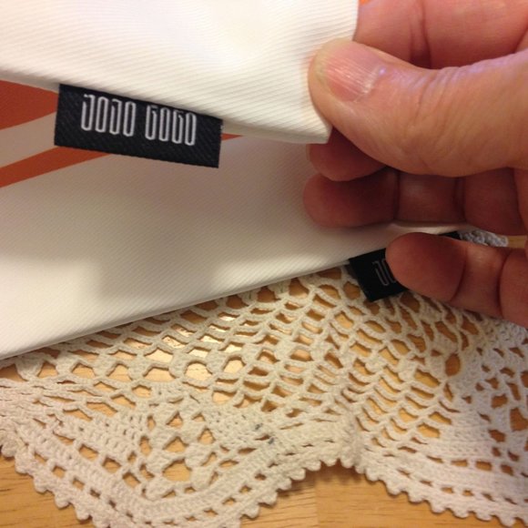 Decorative Accent Pillow Covers - cream and dark orange striped - Picture 3 of 7